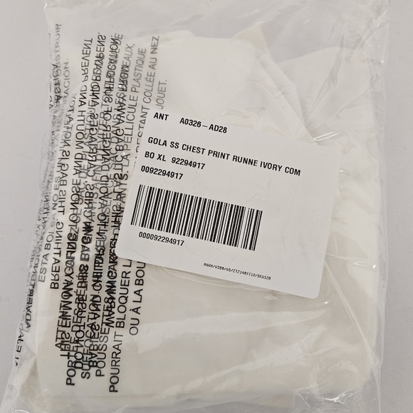 Anthropologie x Gola Graphic Ringer Baby Tee in Ivory and Green NWT - Picture 13 of 16